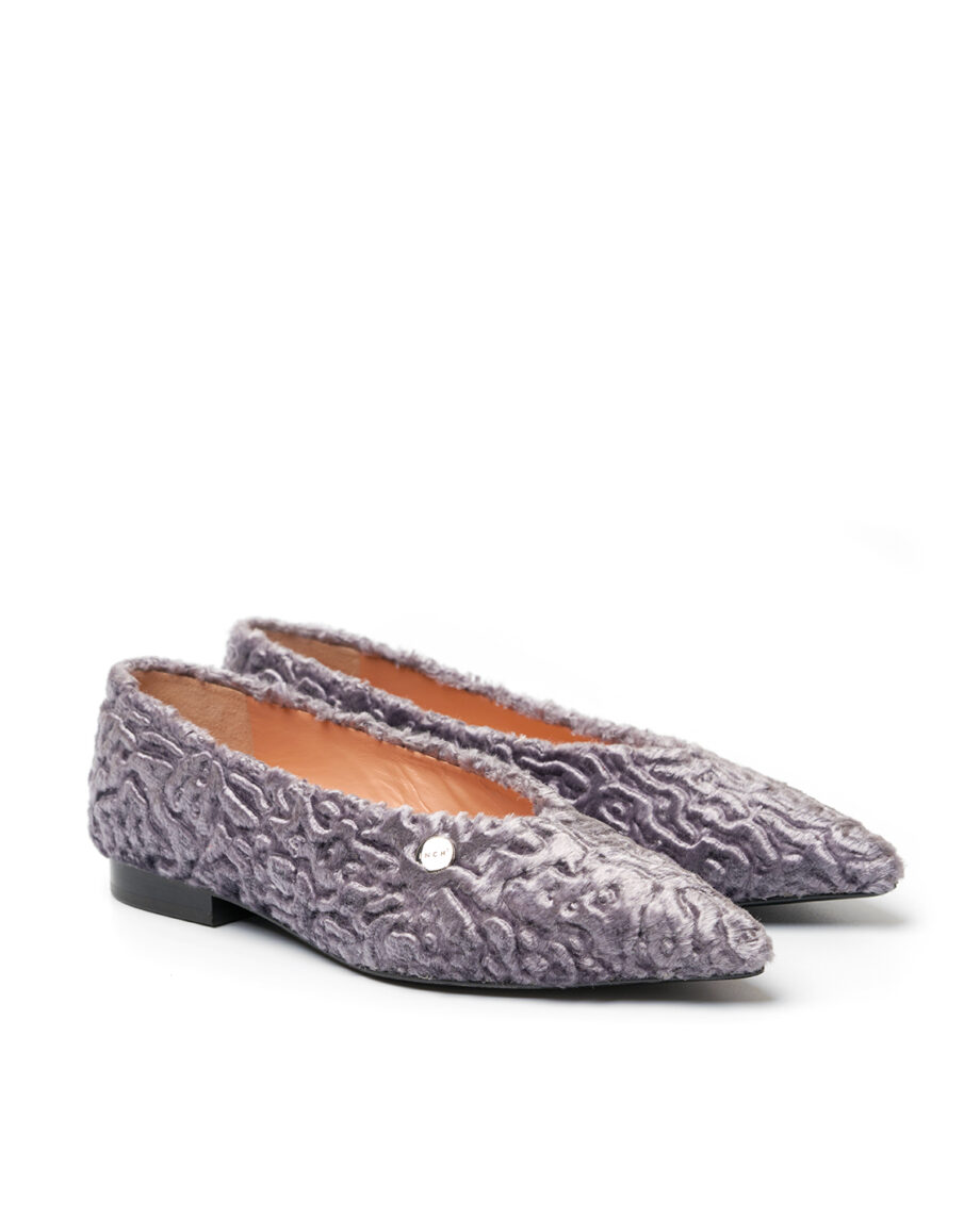 SILVER CARACUL FUR FLATS