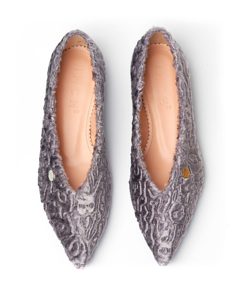 SILVER CARACUL FUR FLATS