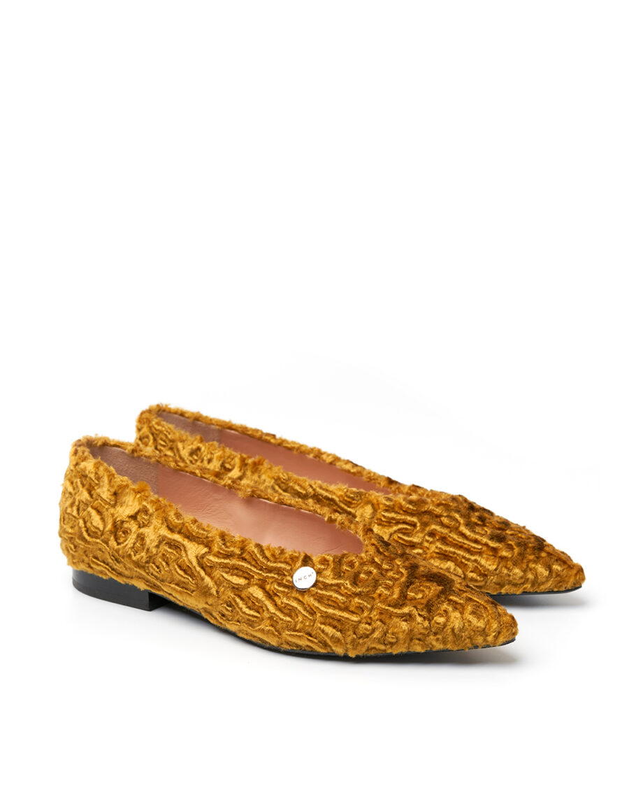 GOLDEN CARACUL FUR FLATS